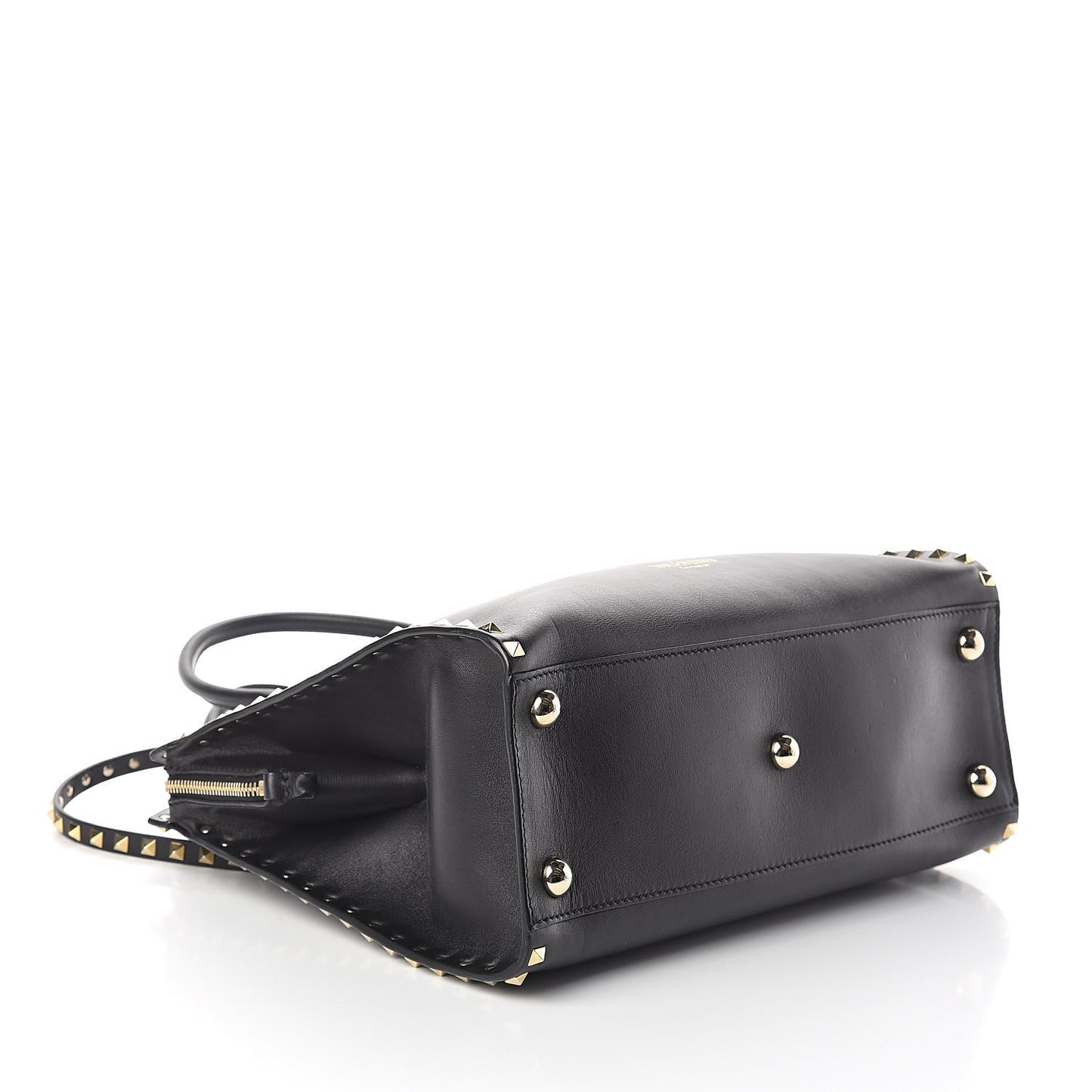 Vitello Rockstud Dome Shopper Black