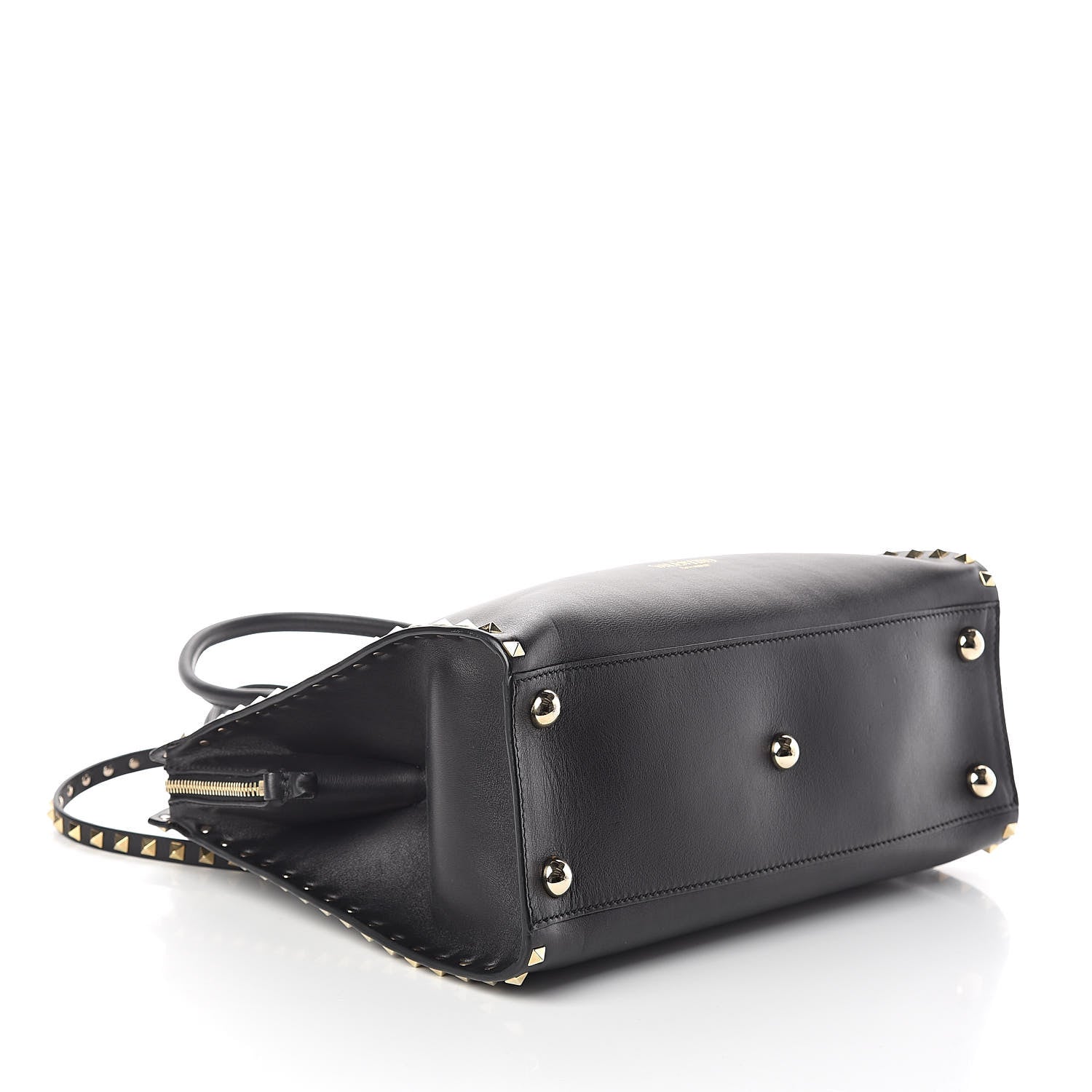 Valentino Garavani Vitello Rockstud Dome Shopper Black 4 of 13