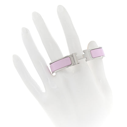 Hermes Enamel Narrow Clic Clac H Bracelet PM Rose Dragee 2 of 5