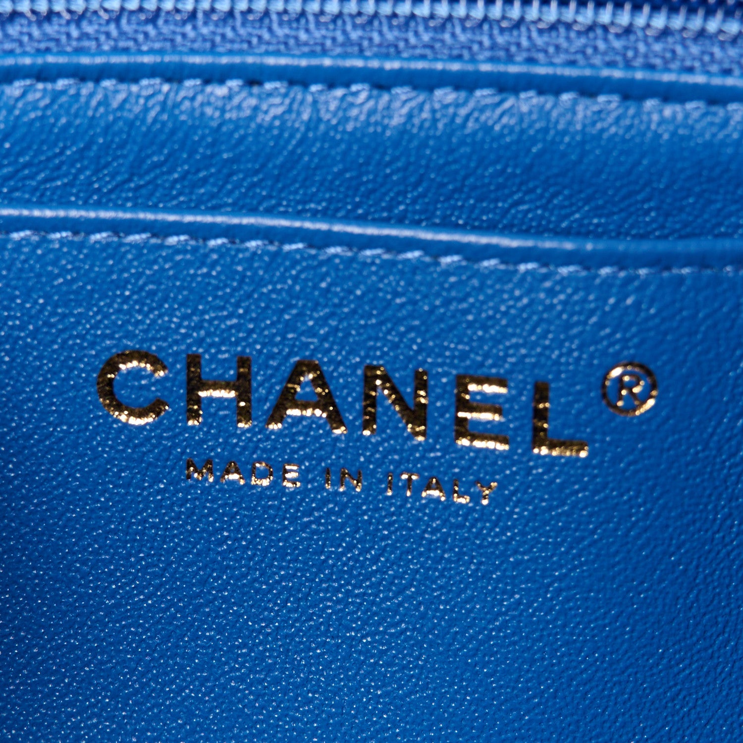 Chanel Lambskin Chevron Quilted Mini Rectangular Flap Blue 6 of 13