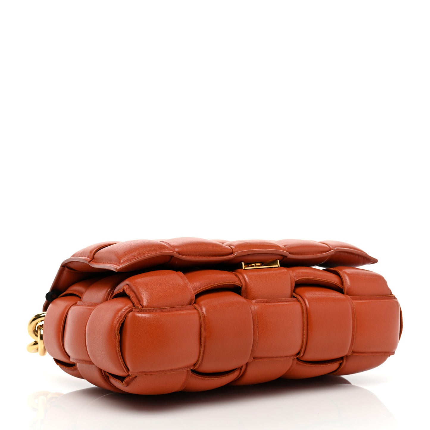 Lambskin Maxi Intreccio Padded Chain Cassette Crossbody Bag Maple