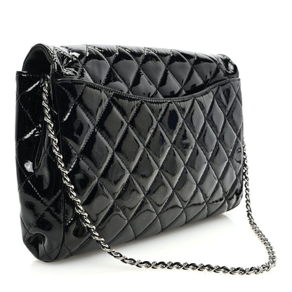 Chanel Patent Quilted Clutch with Chain Flap Black 3 of 13
