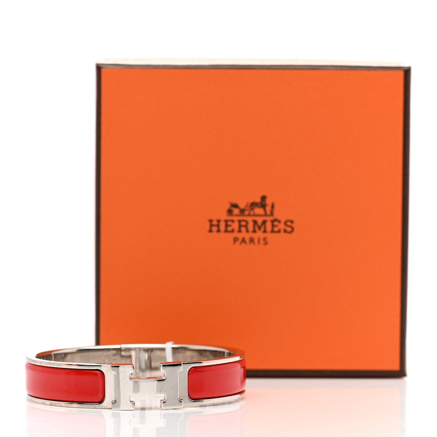 Enamel Narrow Clic Clac H Bracelet PM Red