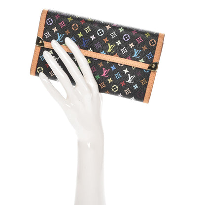 Louis Vuitton Monogram Multicolor Porte Tresor International Wallet Black 2 of 7