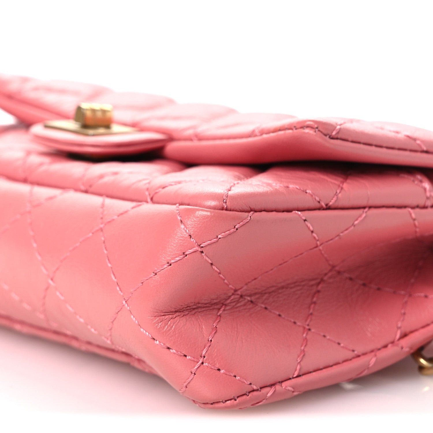 Chanel Aged Calfskin Quilted 2.55 Reissue Flap Belt Bag Pink 10 of 13