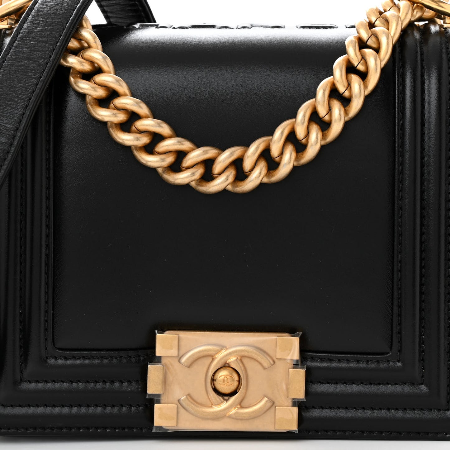 Calfskin Mini Boy Flap Black