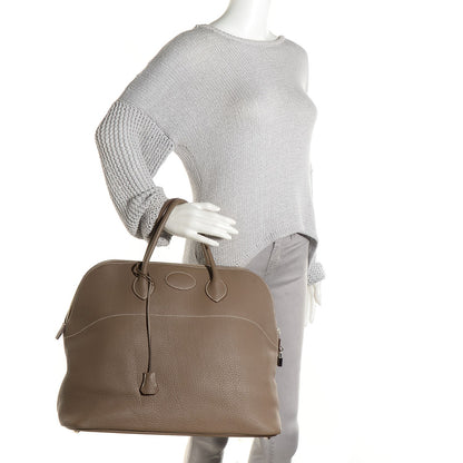 Hermes Taurillon Clemence Sac De Voyage Bolide 47 Etoupe 9 of 17