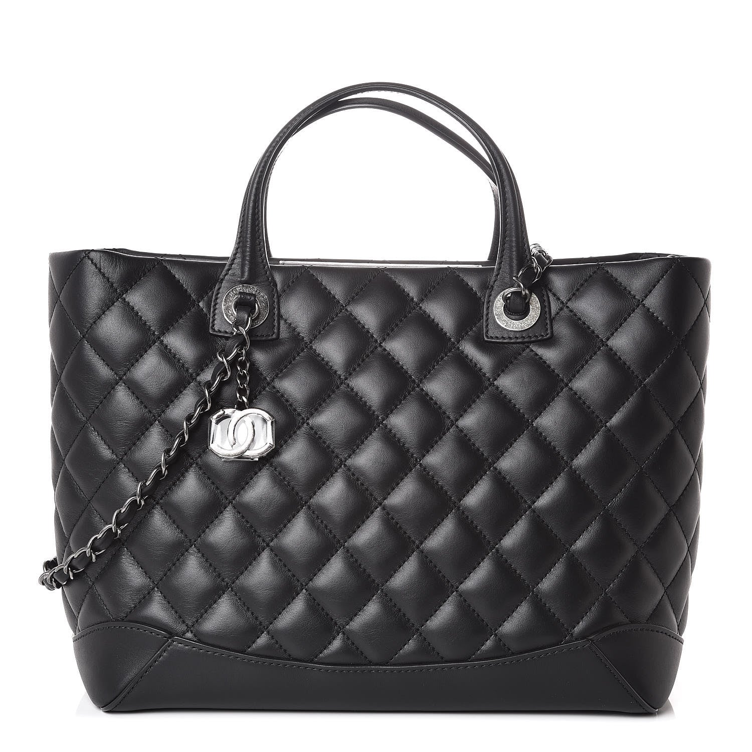 Chanel Calfskin Quilted Small Easy Shopping Tote Black 1 of 7