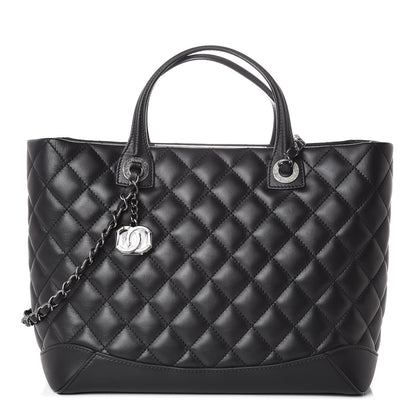 Chanel Calfskin Quilted Small Easy Shopping Tote Black 1 of 7