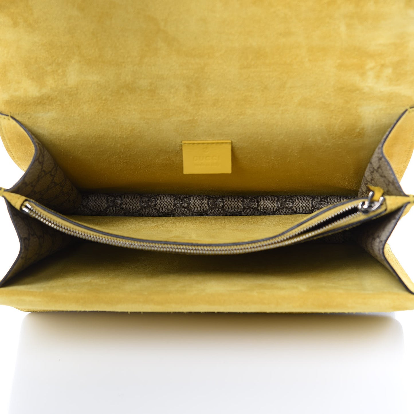 GG Supreme Monogram Crystal Bow Embroidered Medium Dionysus Shoulder Bag Yellow