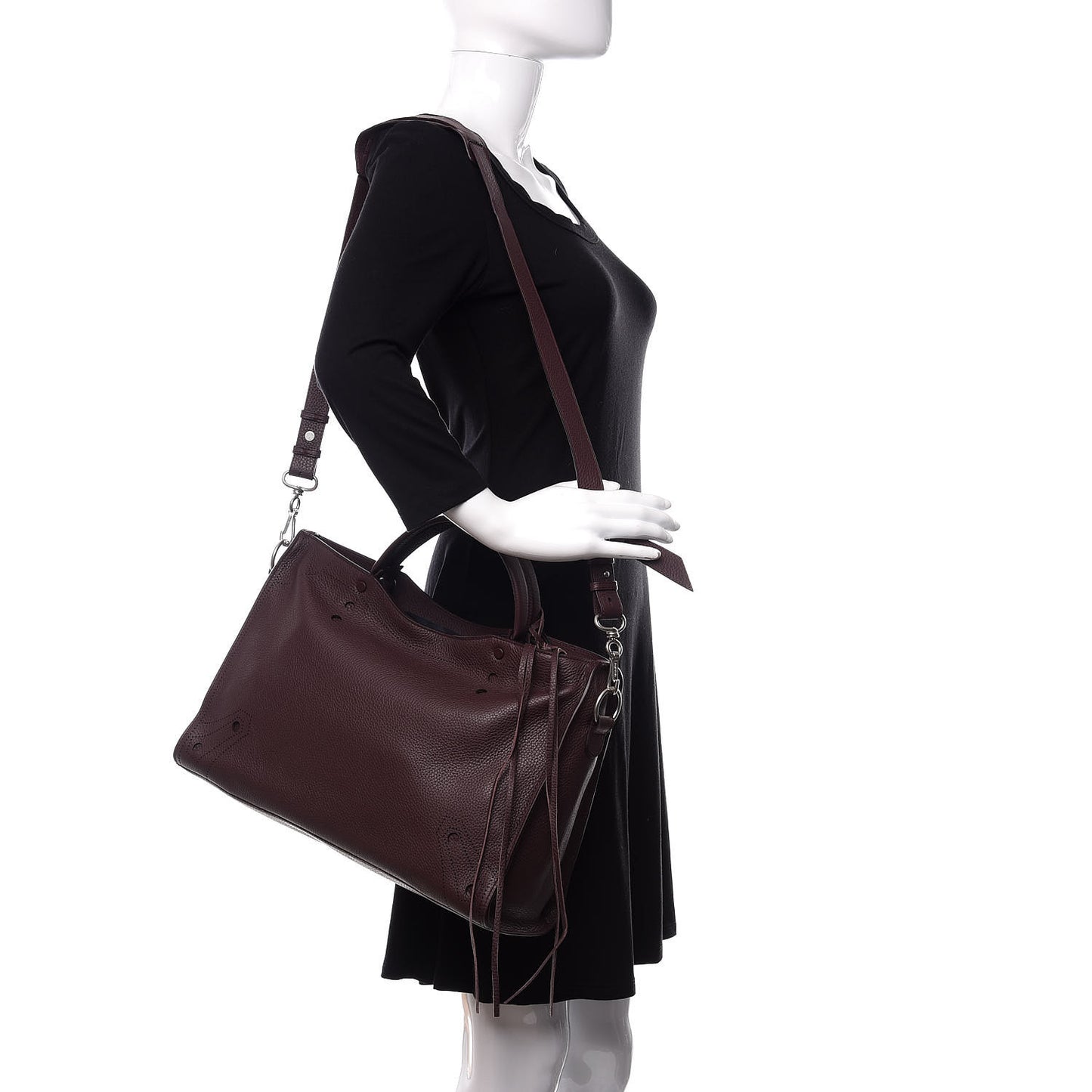Veau Grana Perforated Blackout Hardware City Rouge Acajou