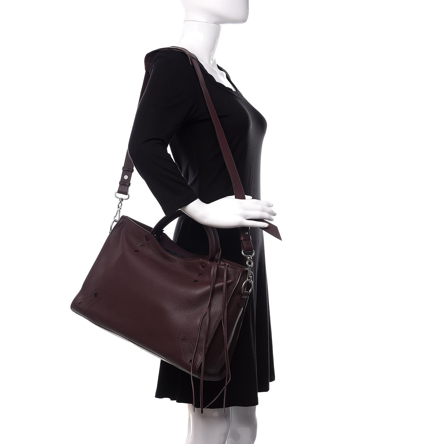 Balenciaga Veau Grana Perforated Blackout Hardware City Rouge Acajou 3 of 10