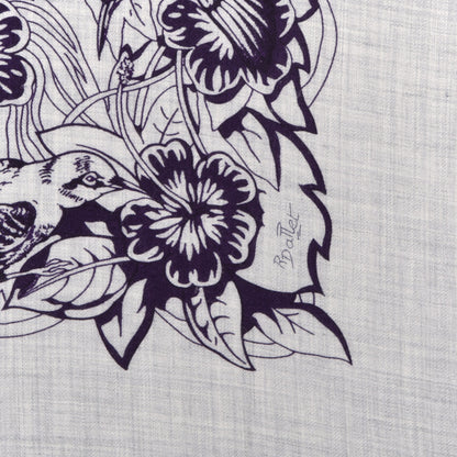 Hermes Cashmere Silk Jungle Love Tattoo Shawl 140 Gris Chine Iris 4 of 4
