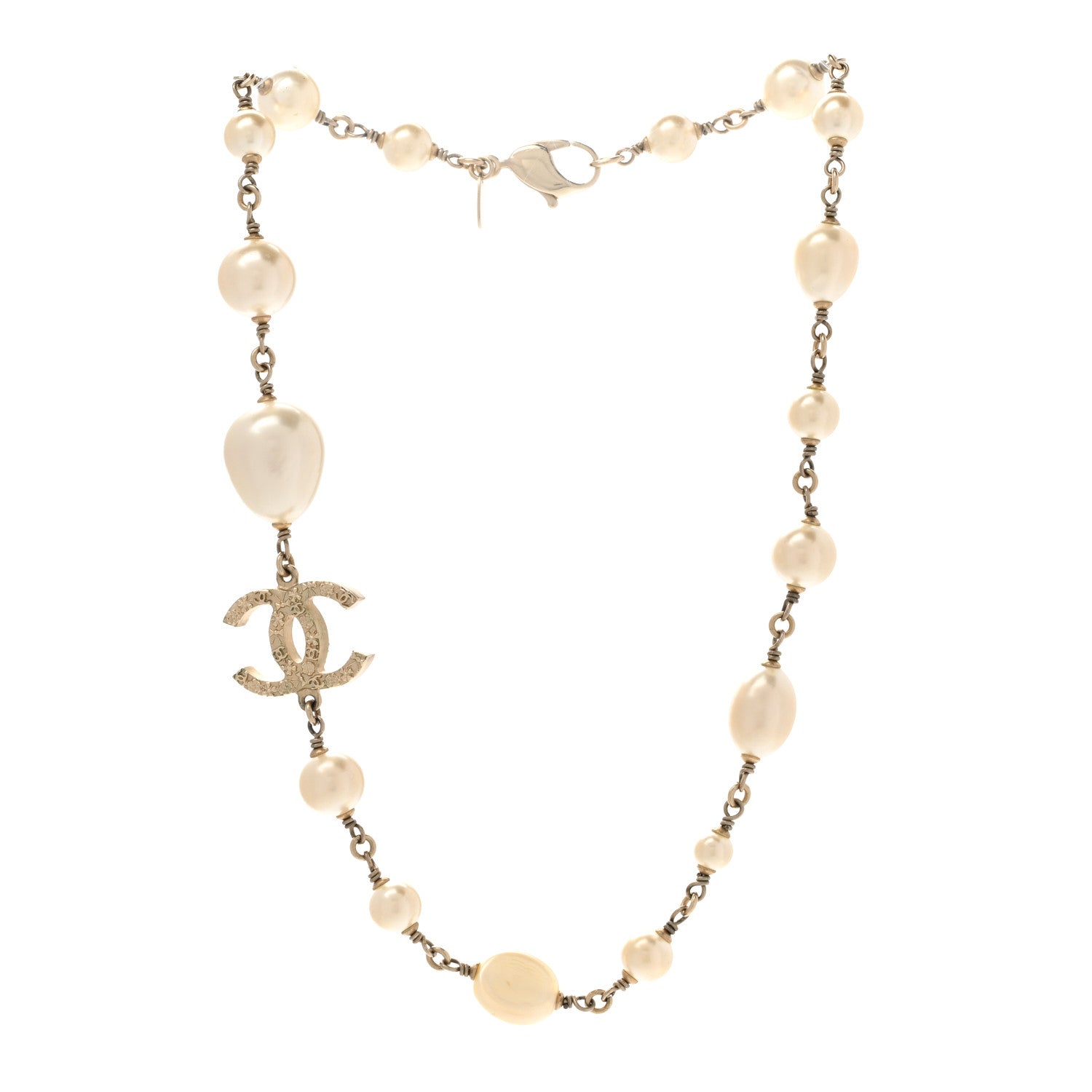 Chanel Pearl Precious Symbols CC Short Necklace Gold 3 of 8