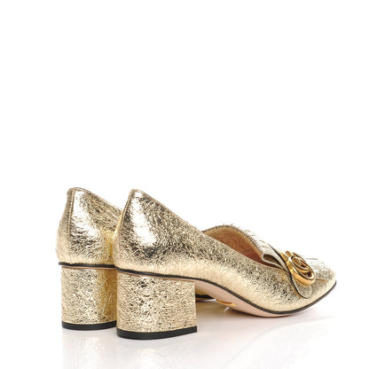 Gucci Galassia GG Marmont Fringe 50mm Loafer Pumps 38.5 Platino 4 of 8