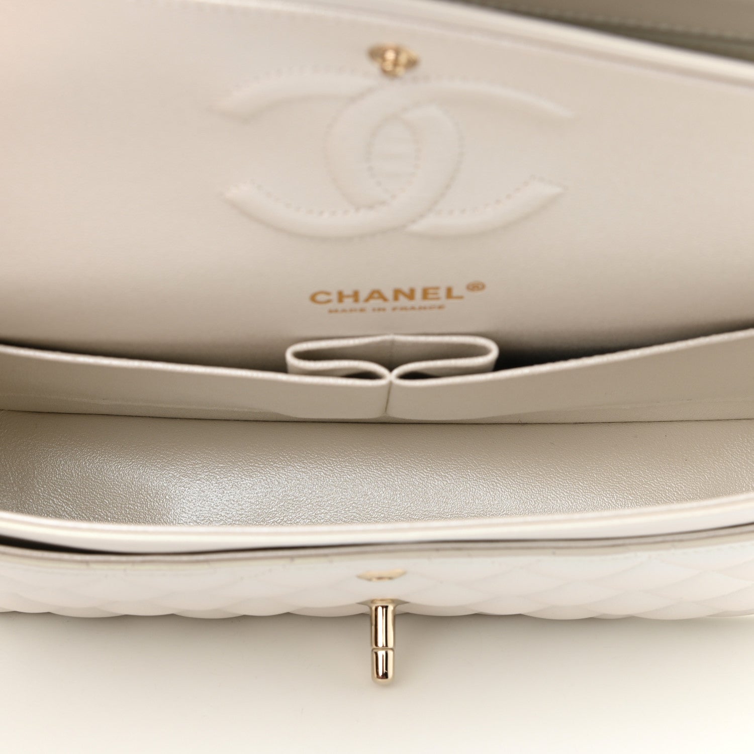 Chanel Iridescent Calfskin Quilted Medium Double Flap White 5 of 12