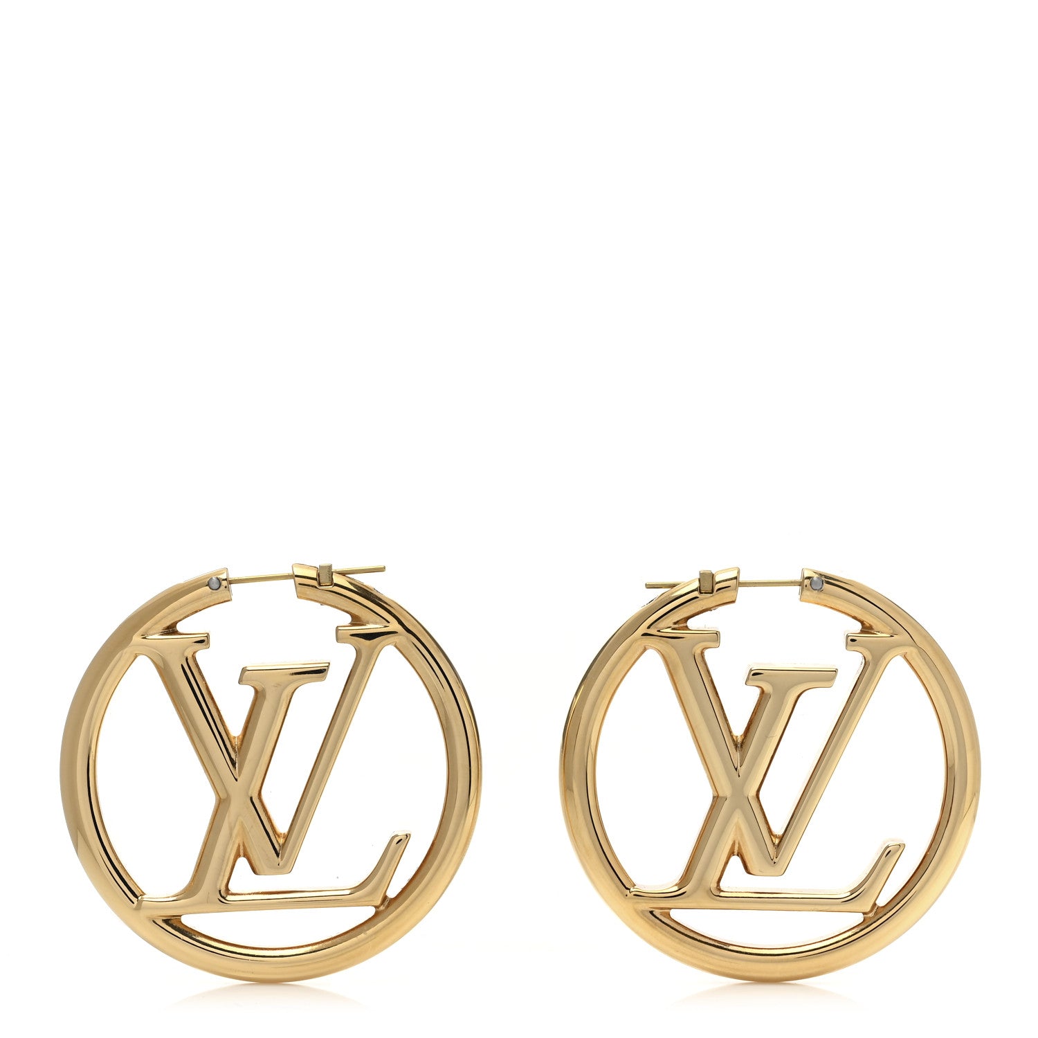 Louis Vuitton Metal Louise Hoop Earrings Gold 1 of 4