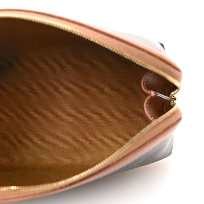 Celine Triomphe Canvas Calfskin Small Cosmetic Pouch Tan 5 of 11