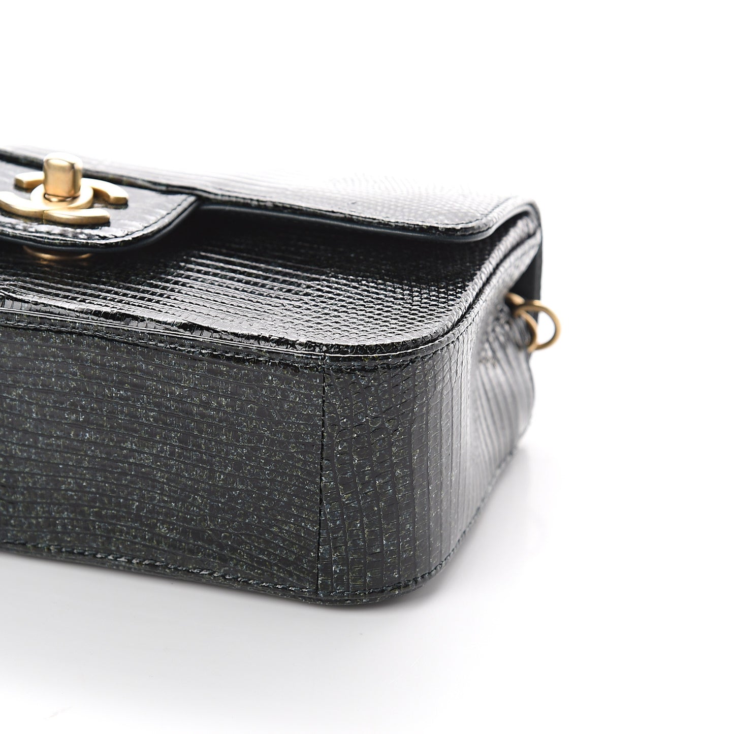 Lizard Mini Rectangular Flap Dark Green