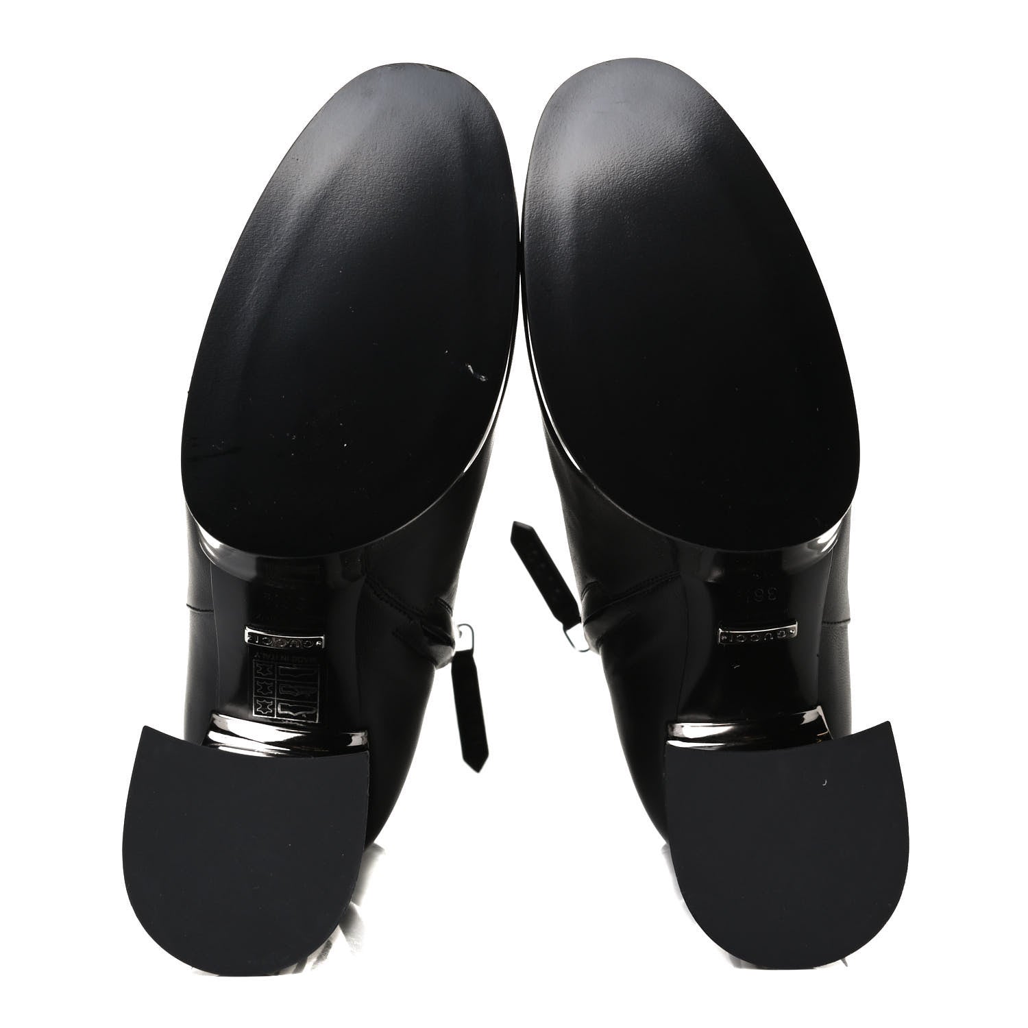 Gucci Malaga Kid Chrome Ankle Boots 36.5 Black 7 of 13
