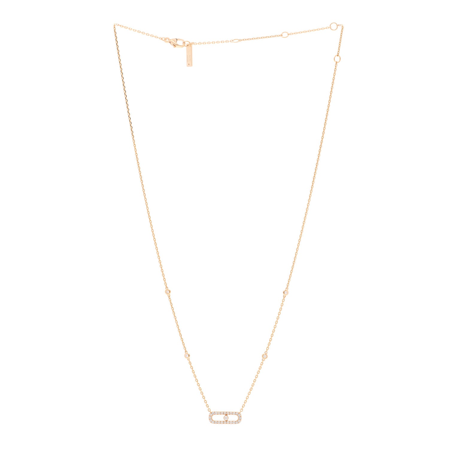 Messika 18K Rose Gold Diamond Move Uno Pave Necklace 3 of 4