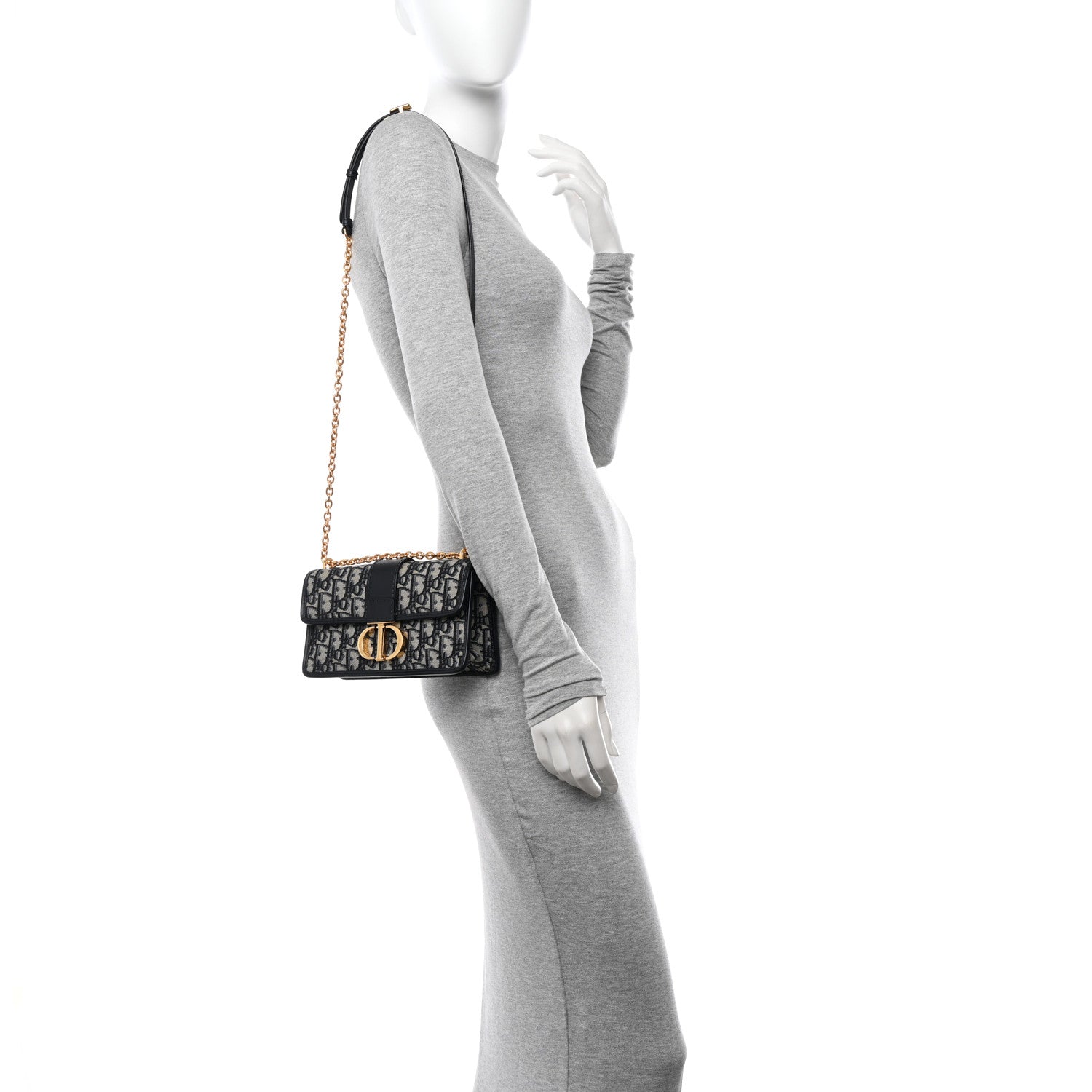 Christian Dior Oblique 30 Montaigne East West Chain Flap Bag Blue 2 of 11