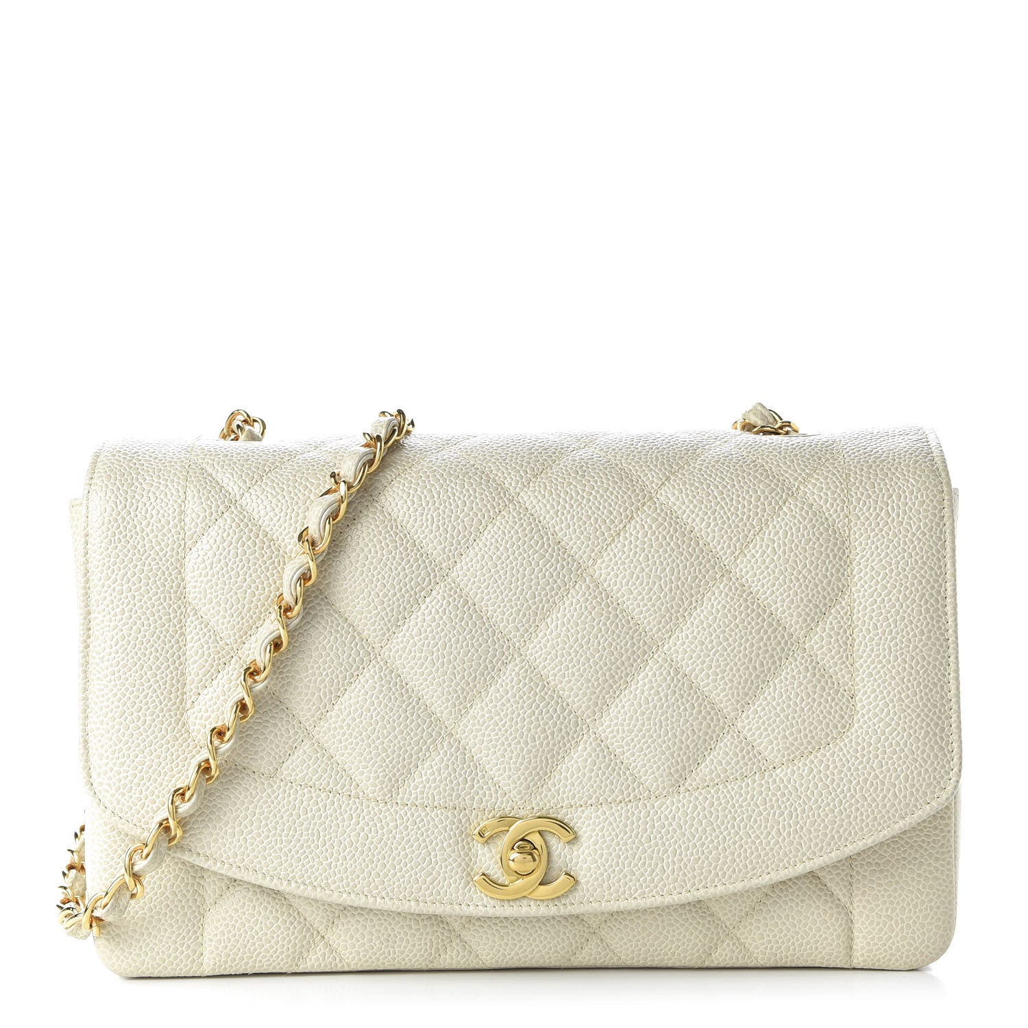 Chanel Caviar Quilted Medium Single Flap White 1 of 11