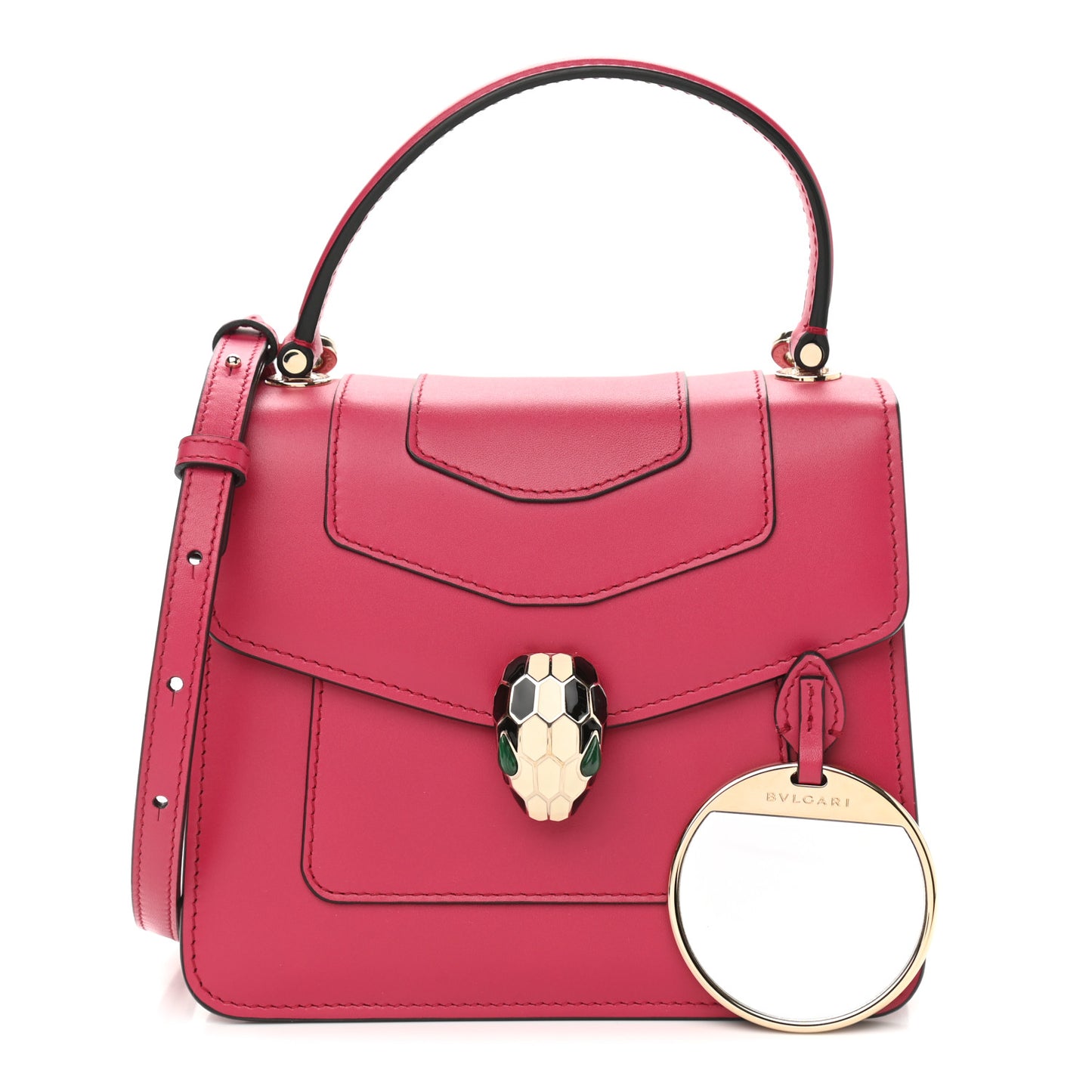 Calfskin Serpenti Forever Top Handle Pink