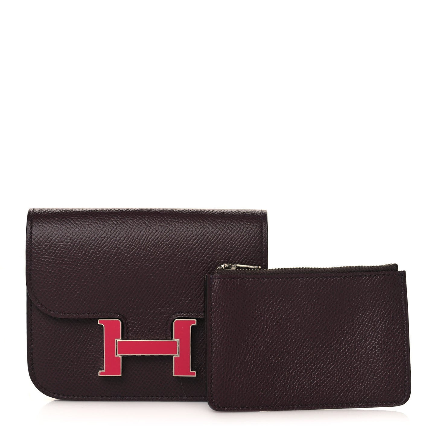 Epsom Enamel Constance Slim Wallet Rouge Sellier Framboise