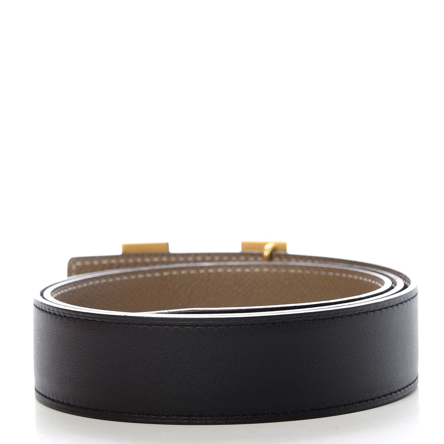 Hermes Swift Epsom 32mm H Belt 85 Black Etoupe 2 of 6