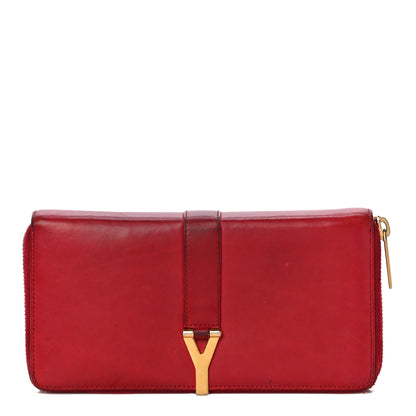 Saint Laurent Calfskin Classic Y Ligne Zip Around Wallet Red 1 of 21