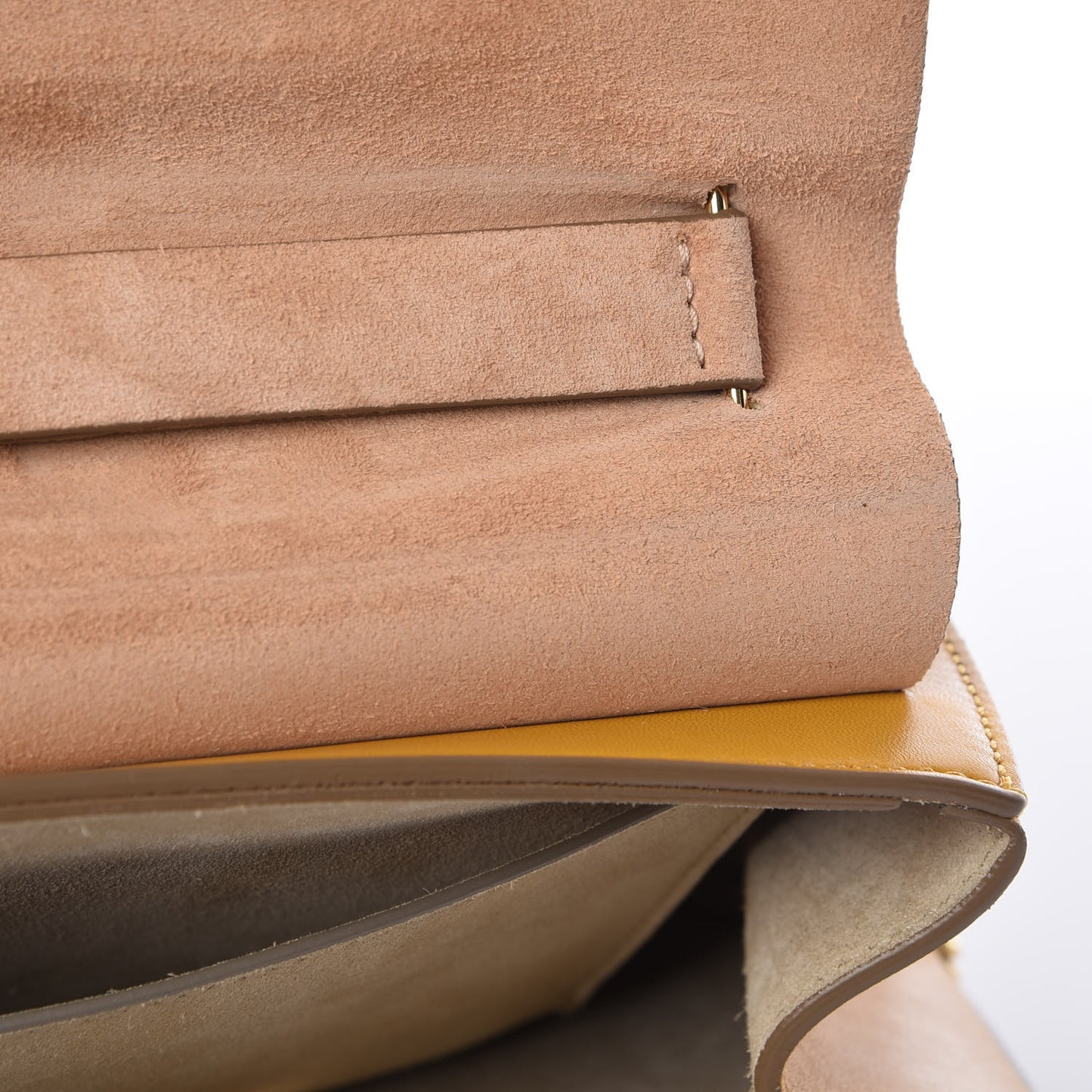 Suede Smooth Calfskin Drew Shoulder Bag Wet Sand Sunflower