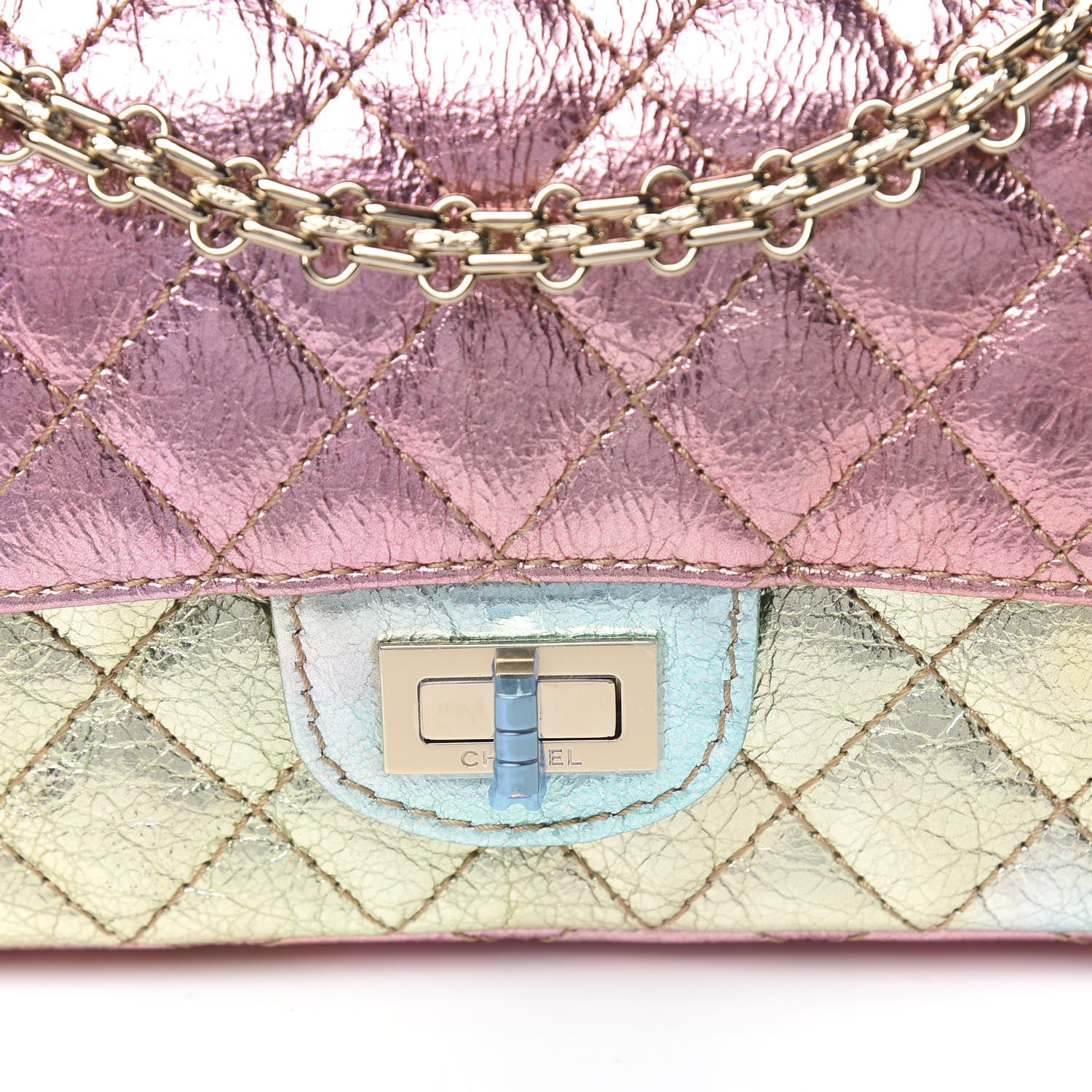 Chanel Metallic Goatskin Quilted Mini 2.55 Reissue Flap Multicolor 9 of 10