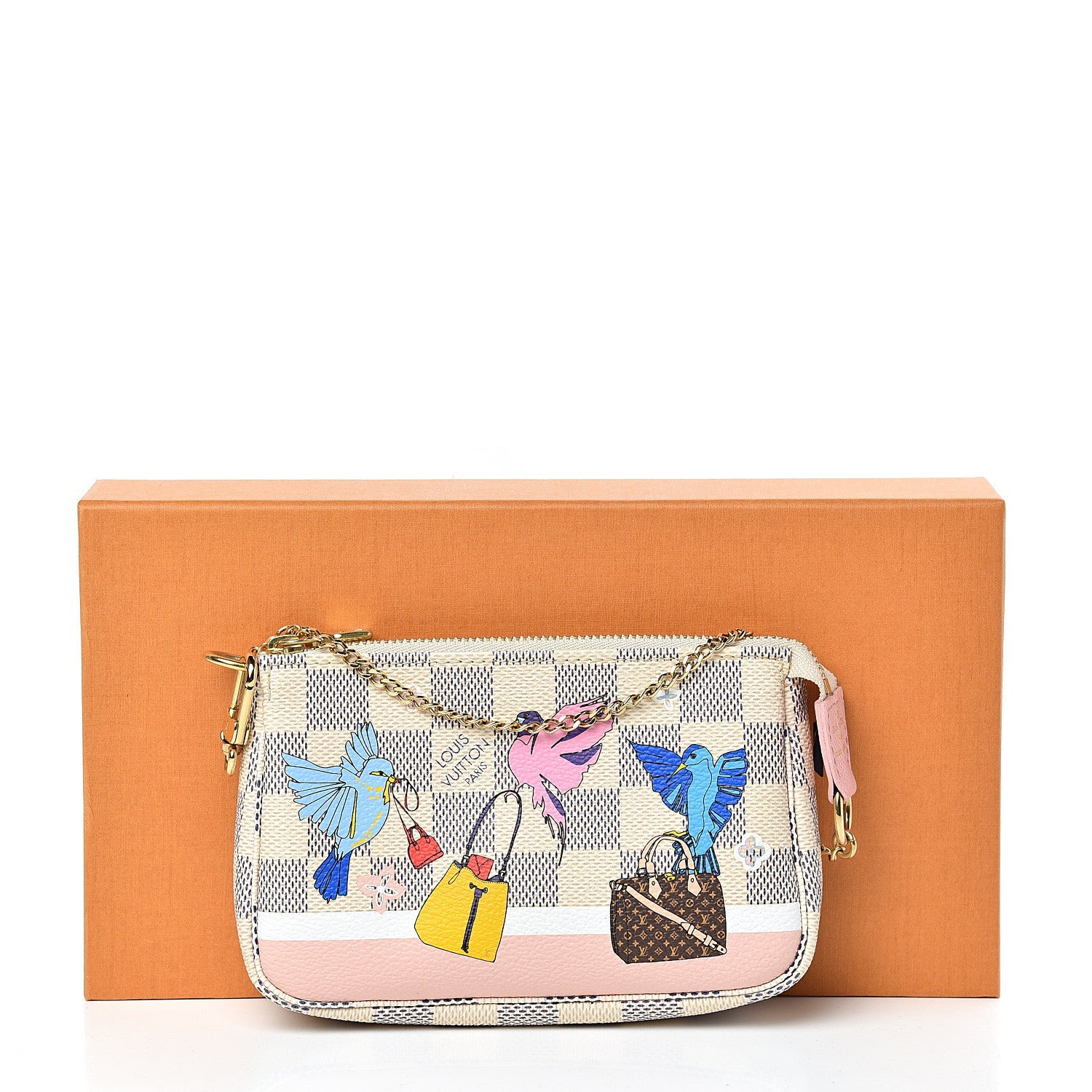 Louis Vuitton Damier Azur 2018 Christmas Animation Mini Pochette Accessories 8 of 8