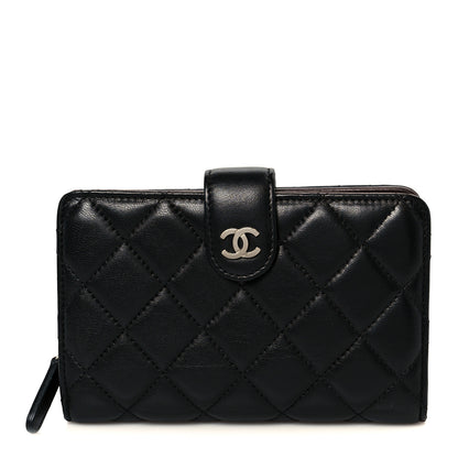 Chanel Lambskin Quilted Zipped Pocket Wallet Black 10 of 10