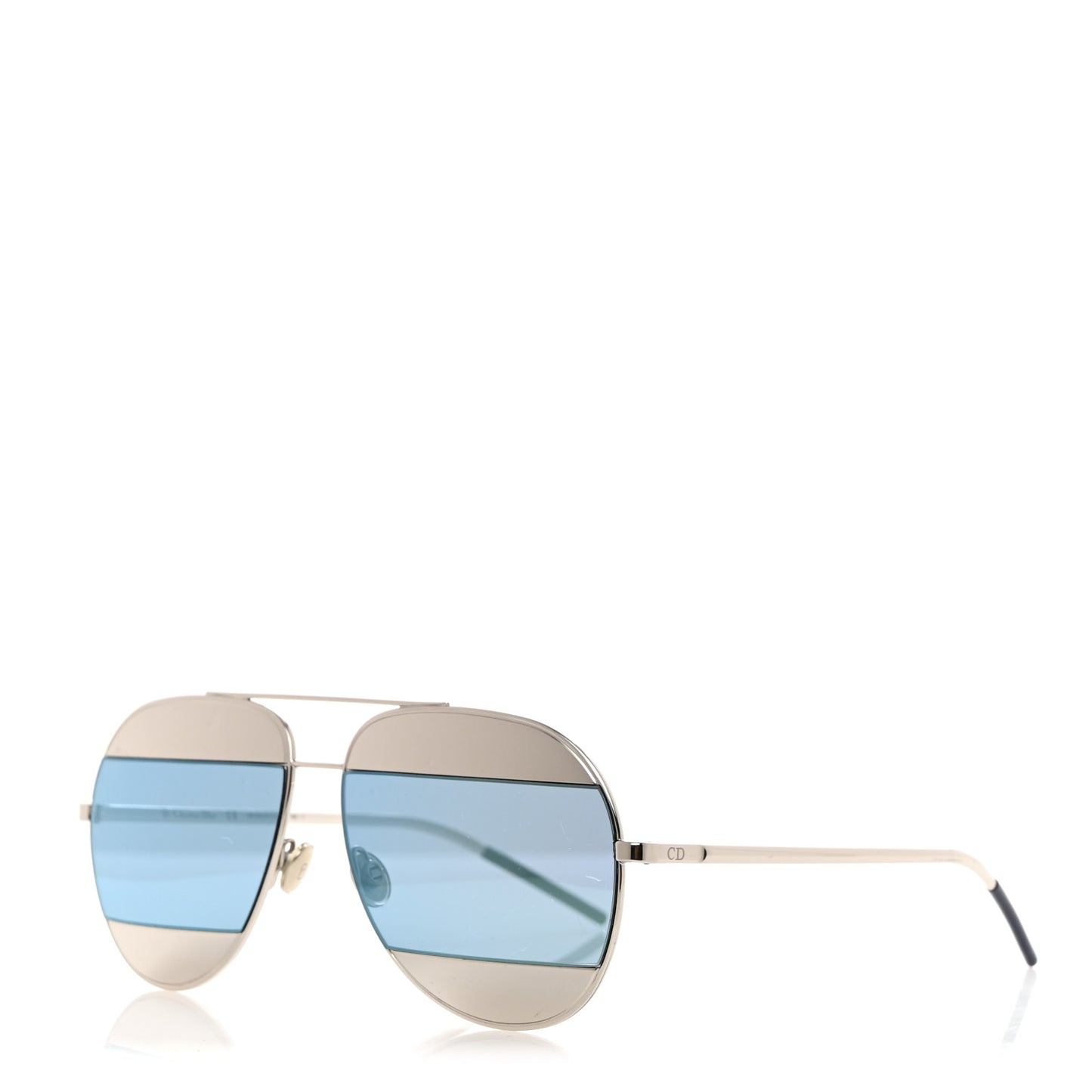 Split 1 Aviator Sunglasses Silver Blue