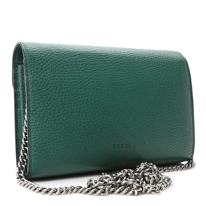 Gucci Calfskin Mini Dionysus Chain Wallet Emerald 3 of 9