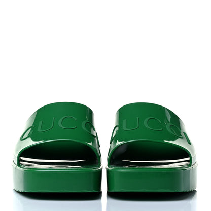 Gucci Rubber Gucci Logo Womens Platform 20/60mm Slide Sandals 37 New Shamarock 3 of 8