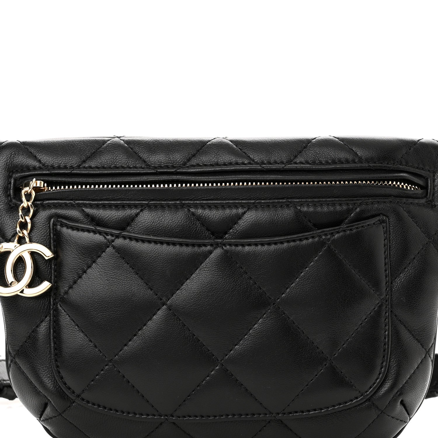 Chanel Lambskin Quilted Waist Belt Bag Black 8 of 12