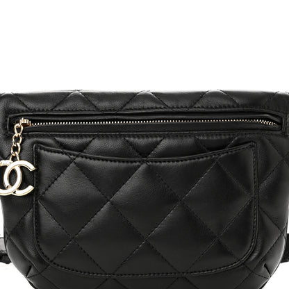 Chanel Lambskin Quilted Waist Belt Bag Black 8 of 12