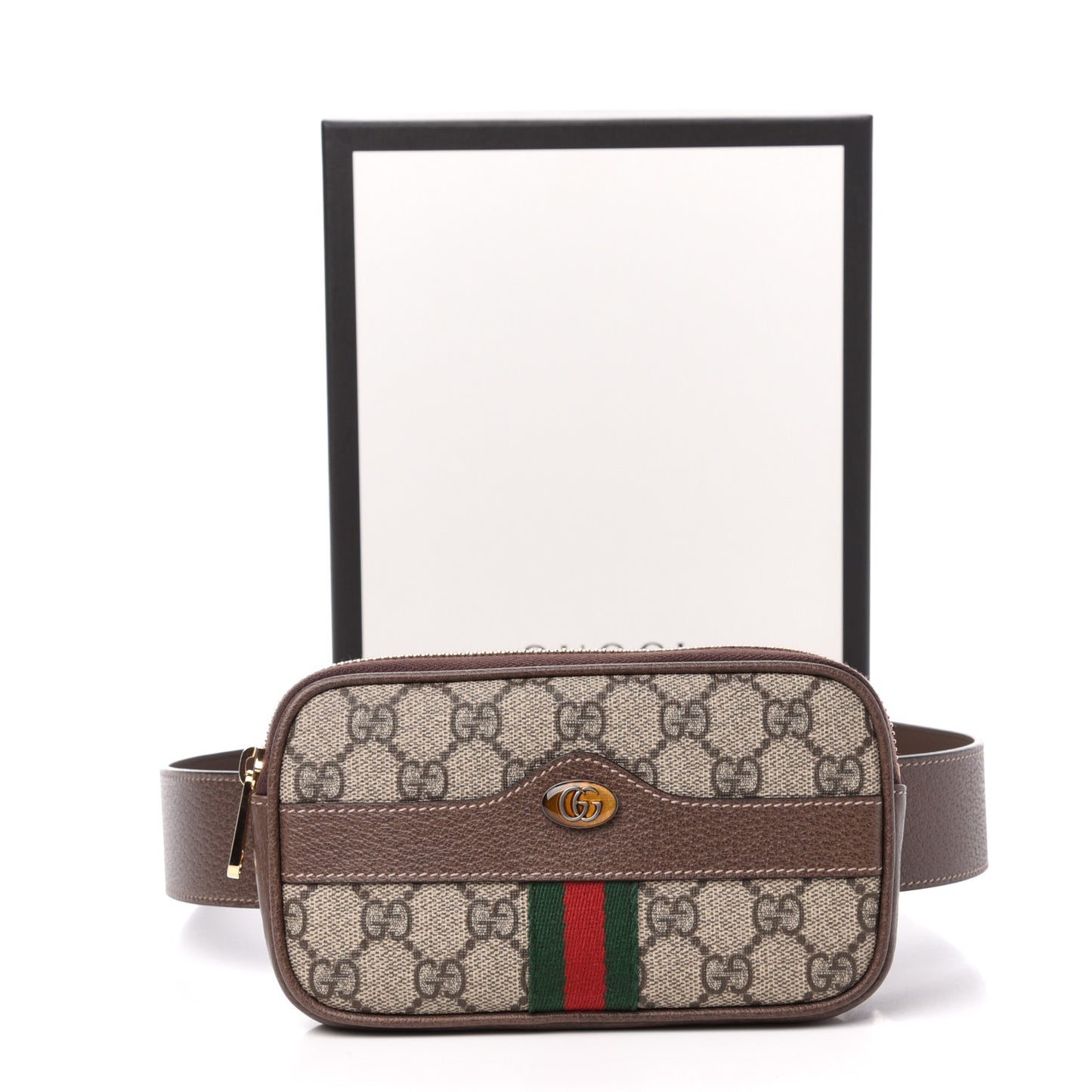 GG Supreme Monogram Ophidia Belted iPhone Case 85 34 Dark Brown
