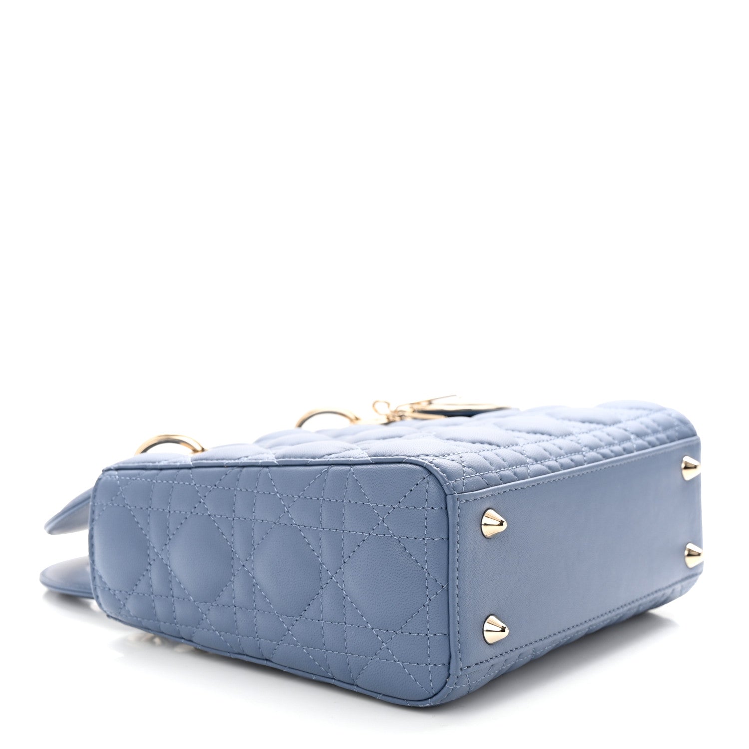 Christian Dior Lambskin Cannage Small Lady Dior Denim 4 of 15
