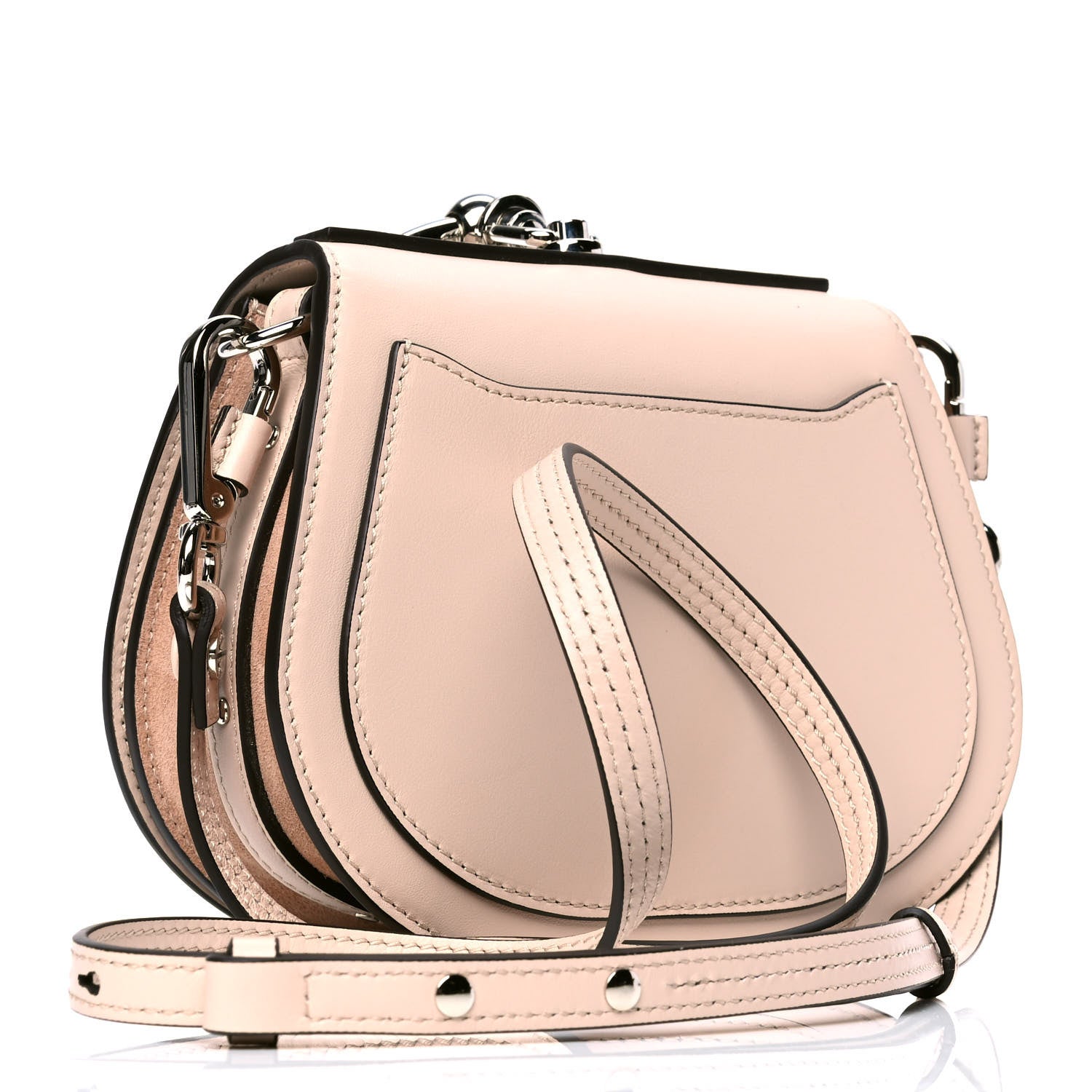Chloe Calfskin Crystal Embellished Small Nile Bracelet Bag Cement Pink 2 of 4