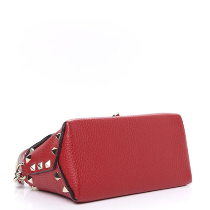 Valentino Garavani Pebbled Calfskin Mini Rockstud Crossbody Bag Rouge Pur 4 of 9