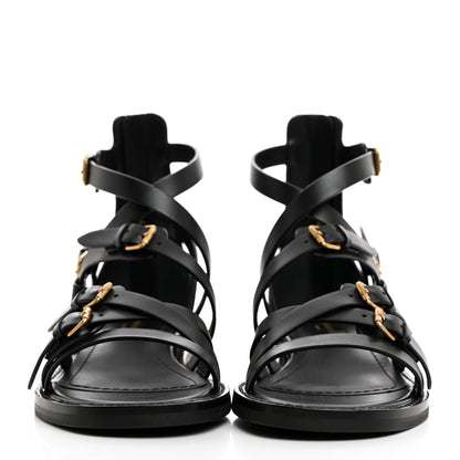 Christian Dior Shiny Calfskin L'Amazone Sandals 36.5 Black 2 of 9