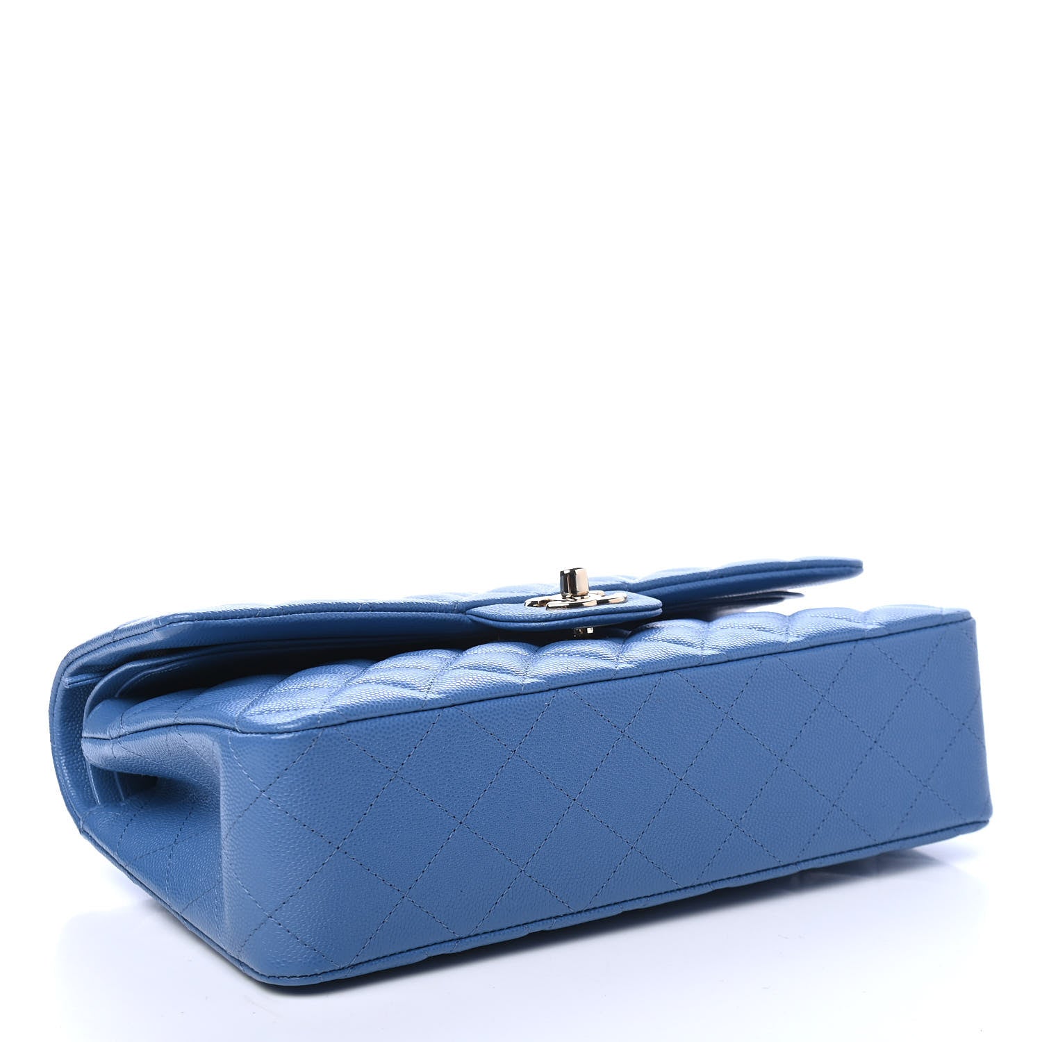 Chanel Caviar Quilted Medium Double Flap Blue 3 of 4