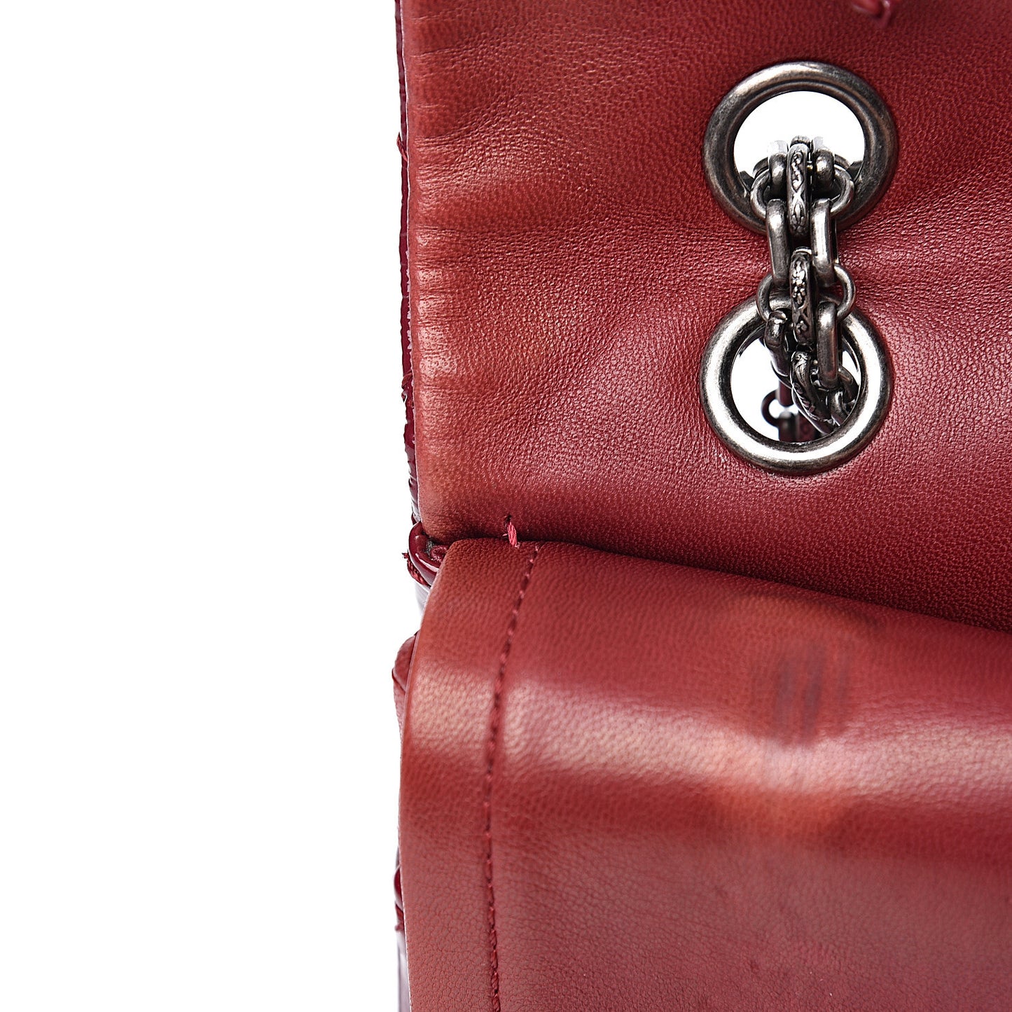 Distressed Patent Quilted 2.55 Reissue 227 Flap Red