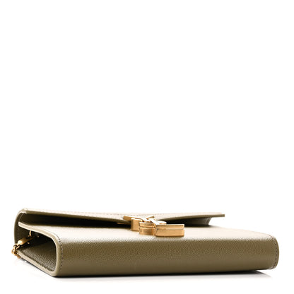 Saint Laurent Grain De Poudre Monogram Cassandra Chain Wallet Ver Kaki 4 of 10