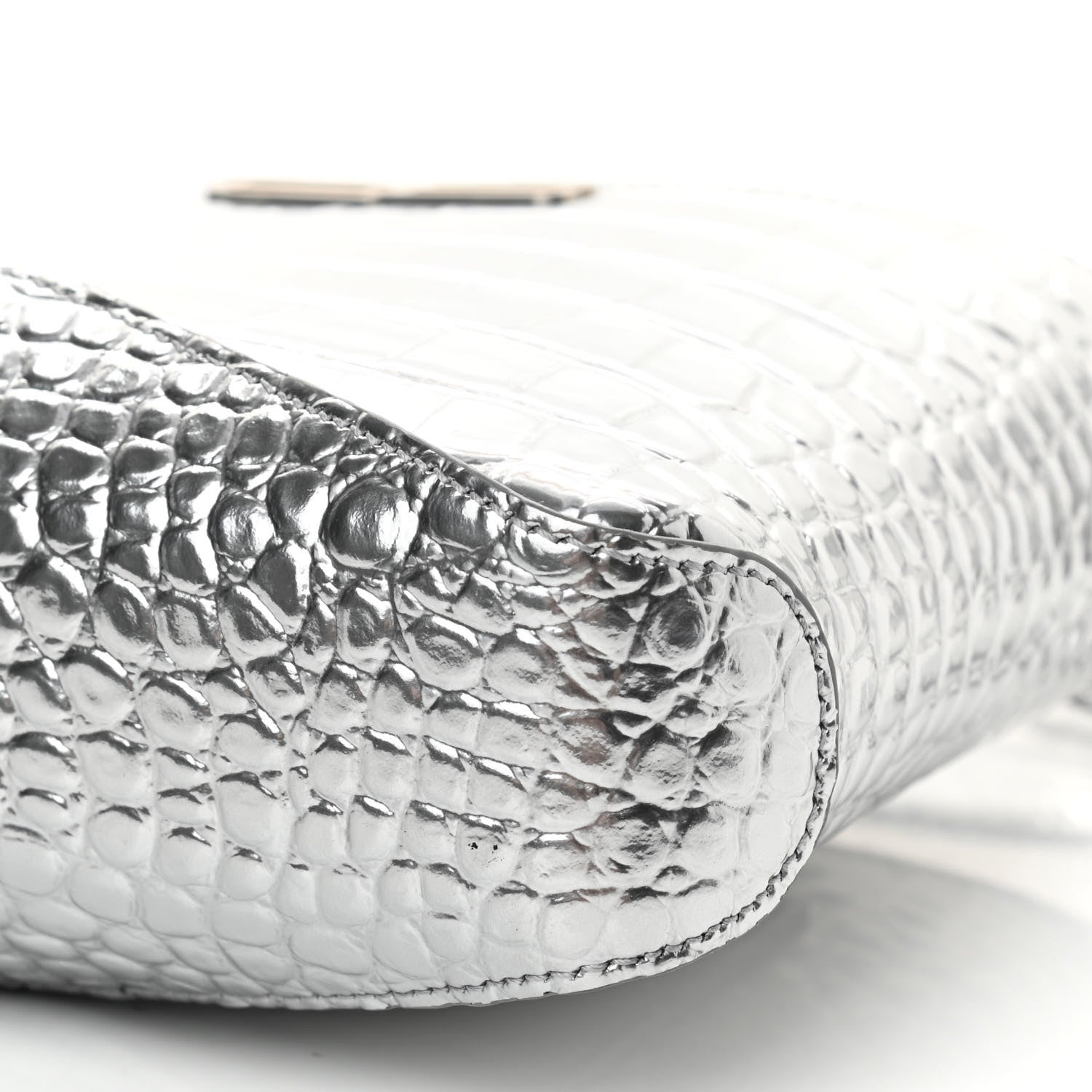 Balenciaga Metallic Super Supple Calfskin Crocodile Embossed Small XX Bag Silver 9 of 9