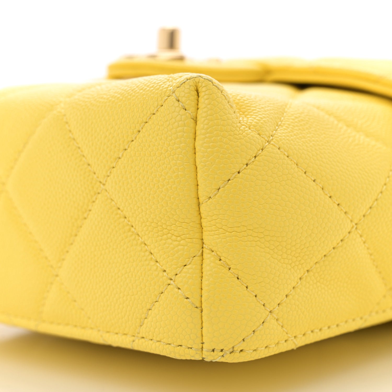 Chanel Caviar Quilted Handy Box Vanity Case Yellow 10 of 13